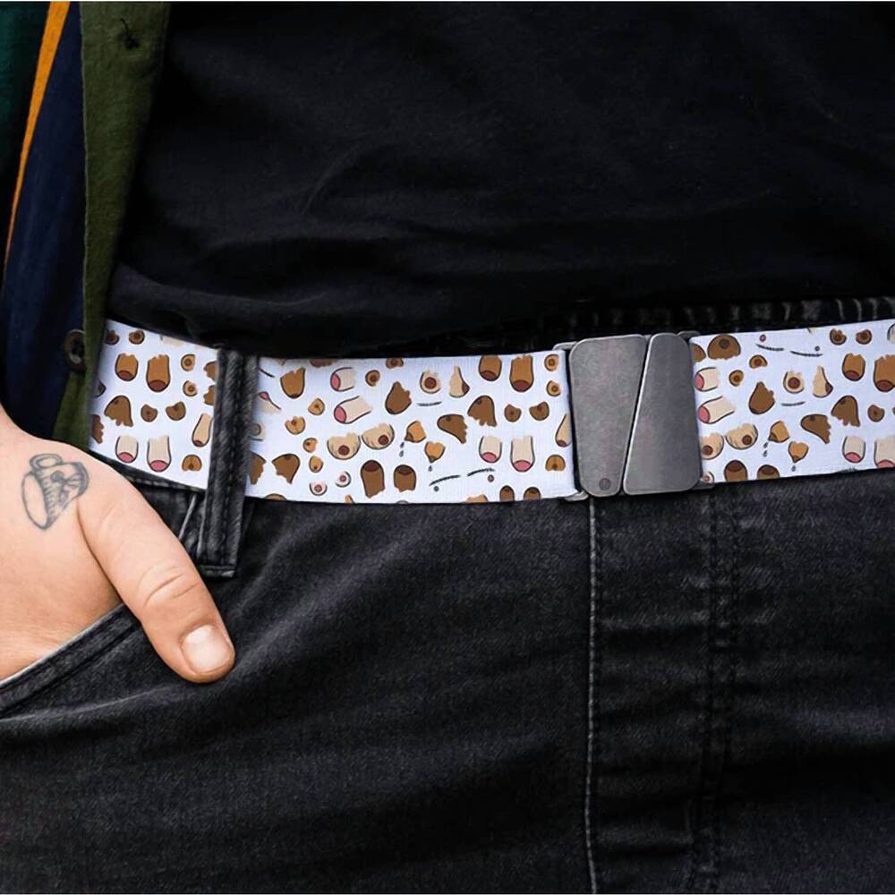 NEW UNBELTS women's intrepid adjustable stretch belt in praire fruit arts
